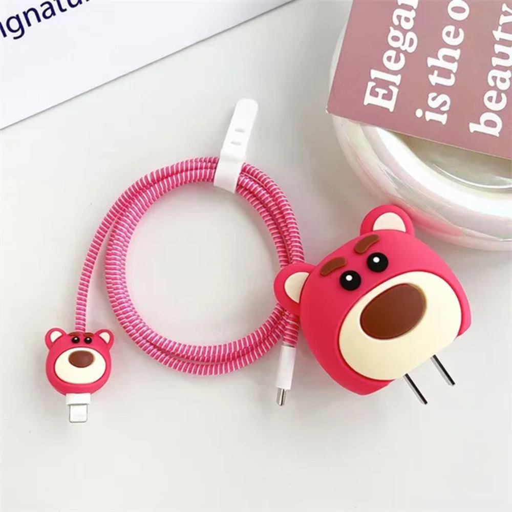 Toy Story Lotso Strawberry Bear iPhone Charger Cable Protector P50